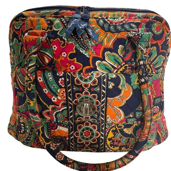 Vera Bradley Venetian Tote Double Handle Purse And Wallet ID/Money Holder - Picture 2 of 15